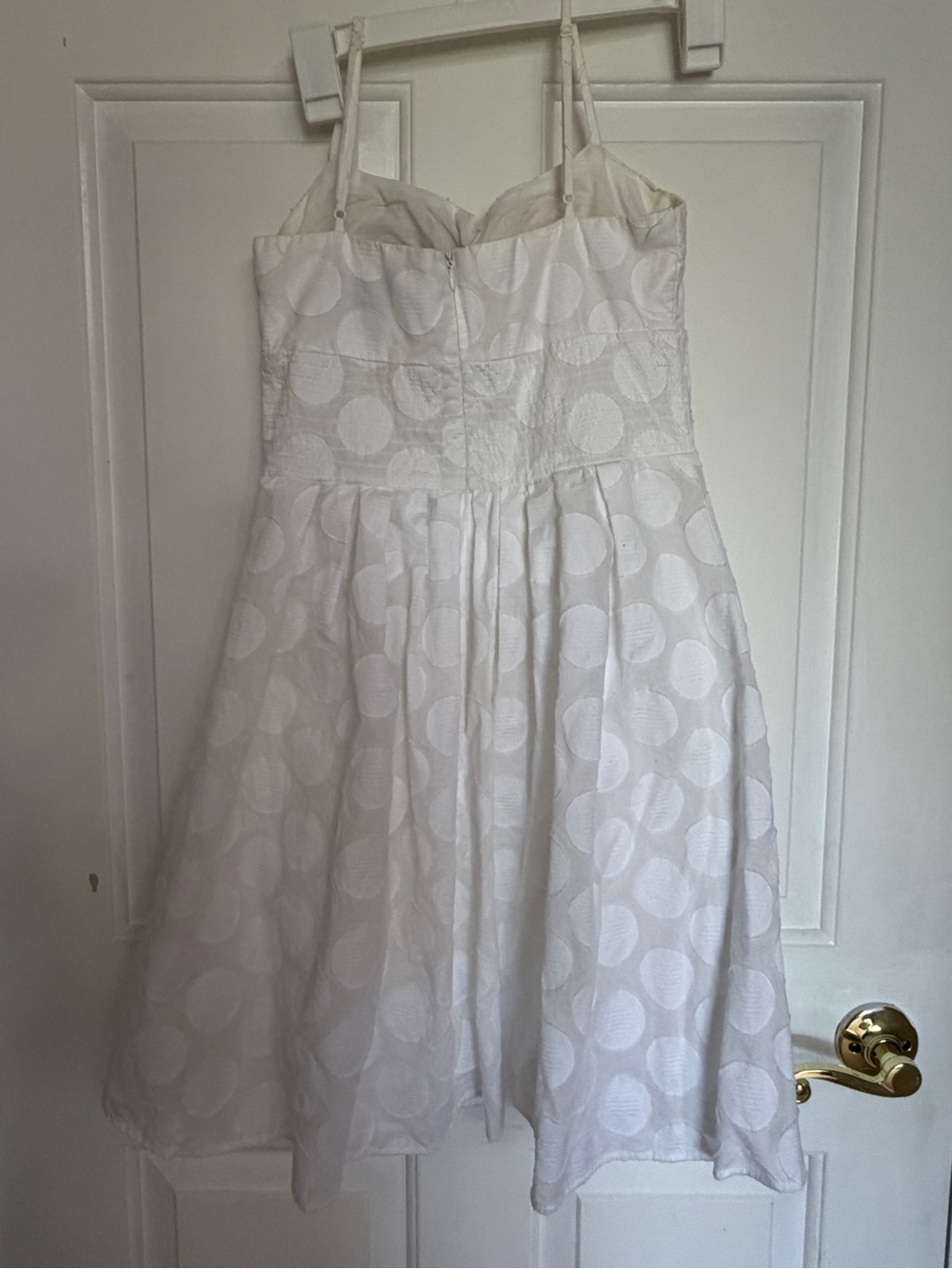 🩷juniors  White Polka Dot Sundress with Smocked Waist - Picture 4 of 8